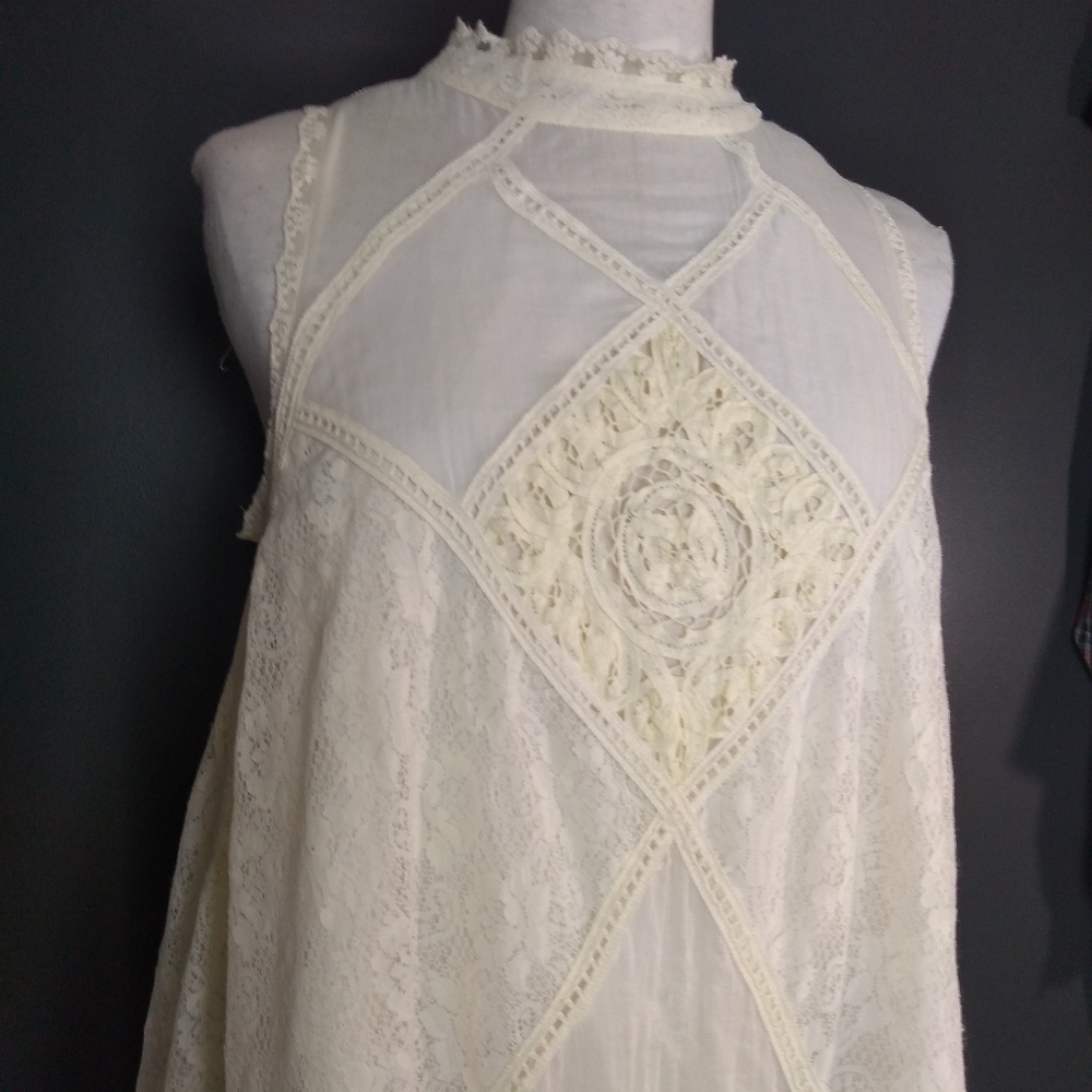 Free people high neck lace tunic